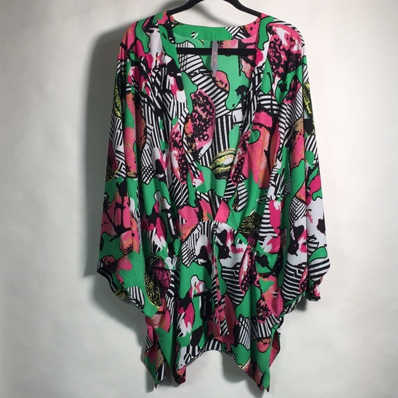 Melissa McCarthy Seven7 Jackets & Blazers - Kimono-Style Acid-patterned Jacket